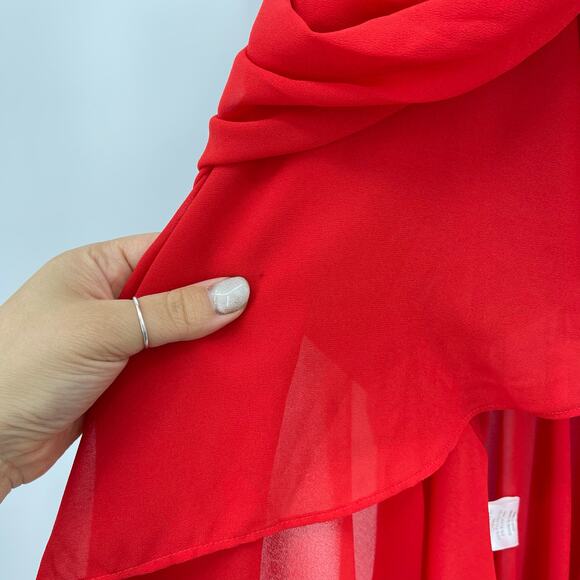 NBD | NWT Christian Gown in Red Asymmetrical Corset Maxi Dress S - Picture 11 of 16